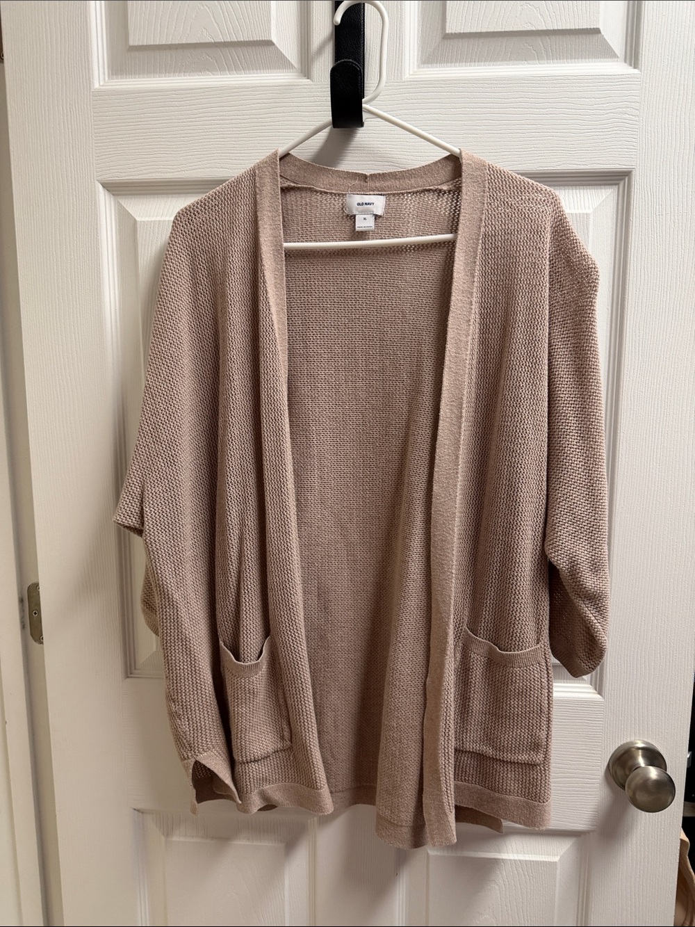 Old Navy Taupe Open-Front Knit Cardigan